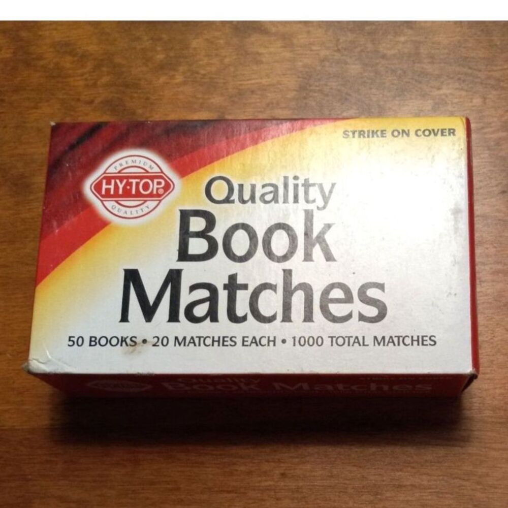 SEALED Box of 50 HyTop Matchbooks 20 Matches Per Book (1,000 Total Matches)